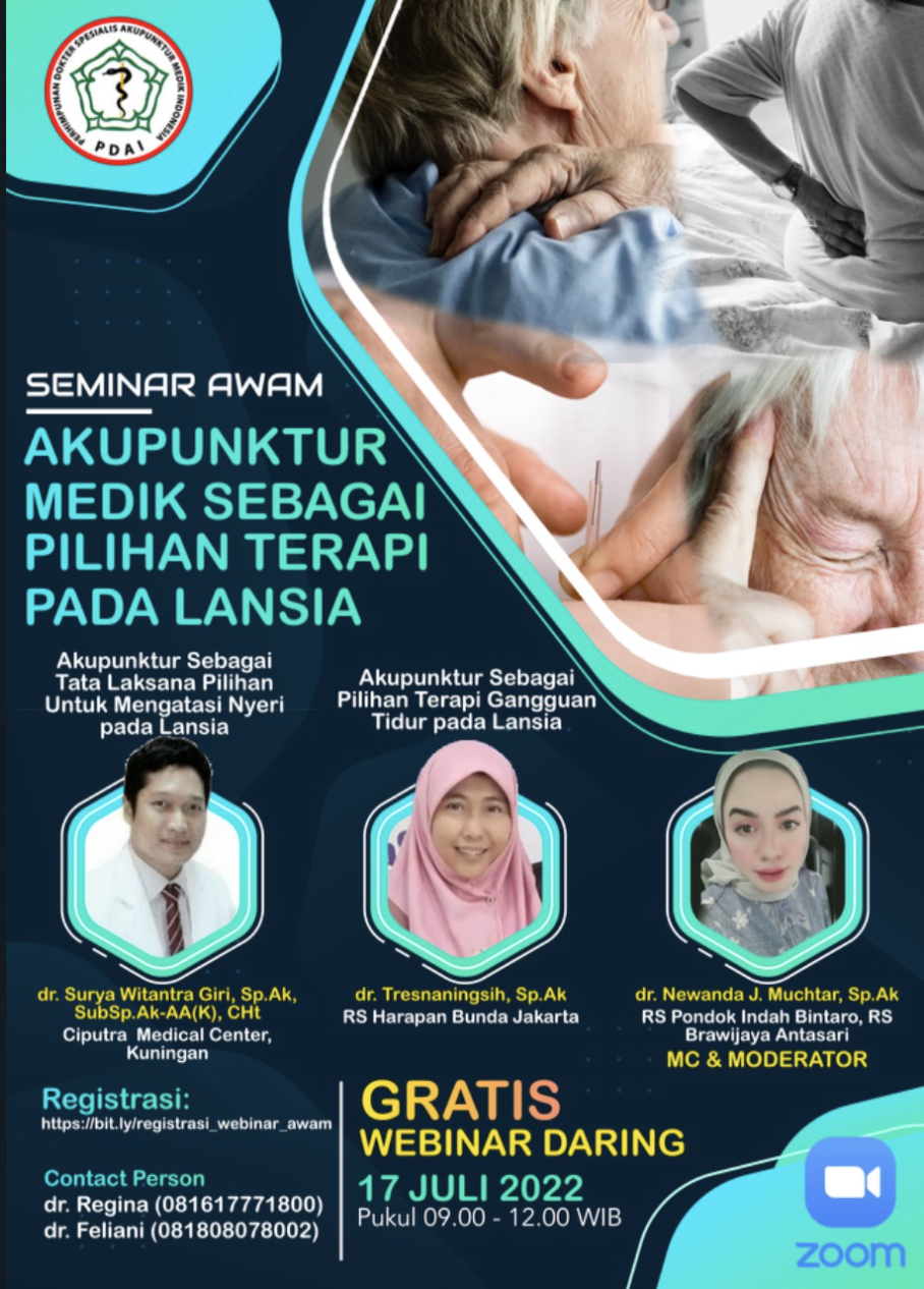 Akupunktur Medik Sebagai Pilihan Terapi pada Lansia - Perhimpunan Dokter Spesialis Akupunktur Medik Indonesia